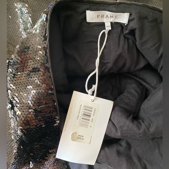 Frame Black Sequin Open Back Bodycon Mini Dress - Picture 9 of 12